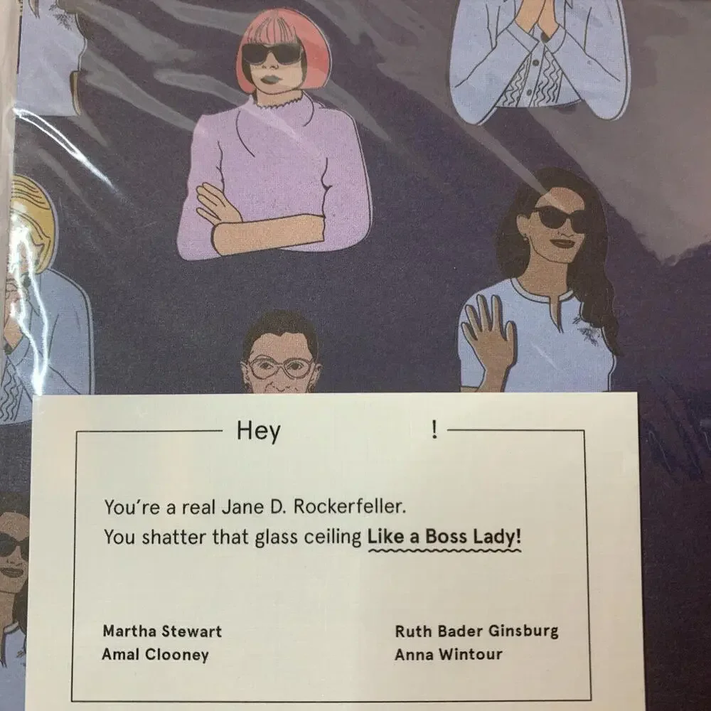 She Paper Boss Lady Luxury Gift Wrap RBG Martha Stewart 2 Sheets 19.5x27 New‎